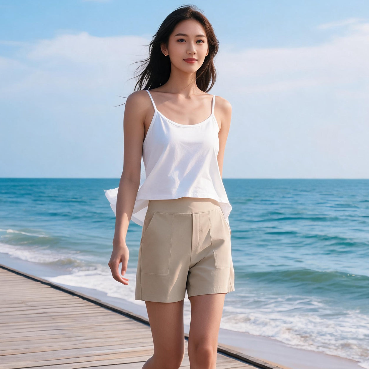 🔥Summer Sale🔥MythForgeo™ High-Waisted Pocket Bermuda Shorts