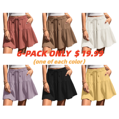 ✨Womens Linen Blend Wide Leg Flowy Culotte Shorts Drawstring Loose Fit Summer Casual Lightweight Comfy Vacation Wear☀️